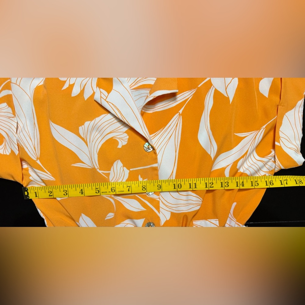 Luxology Orange and White Floral Midi Dress - Picture 4 of 5